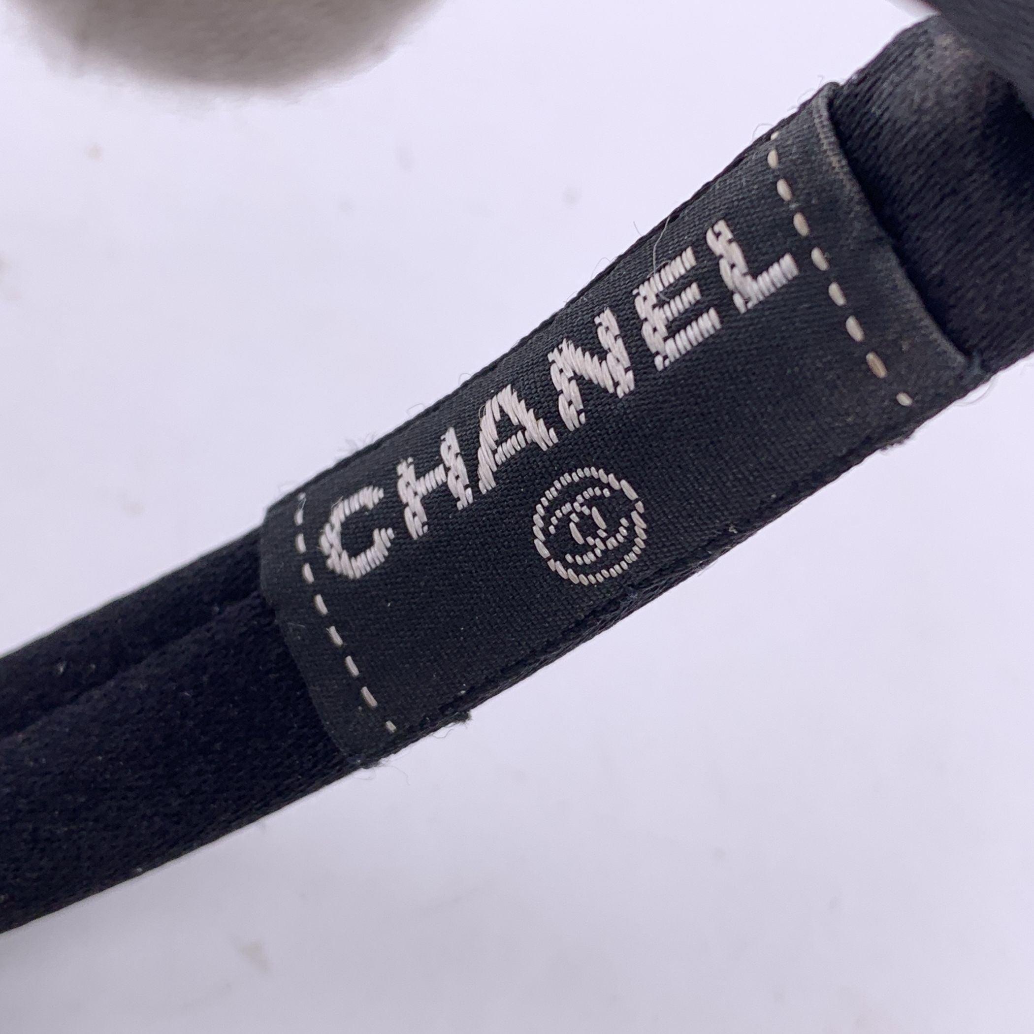 Women's Chanel Vintage Black Silk Satin Headband Hair Accessory with Bow