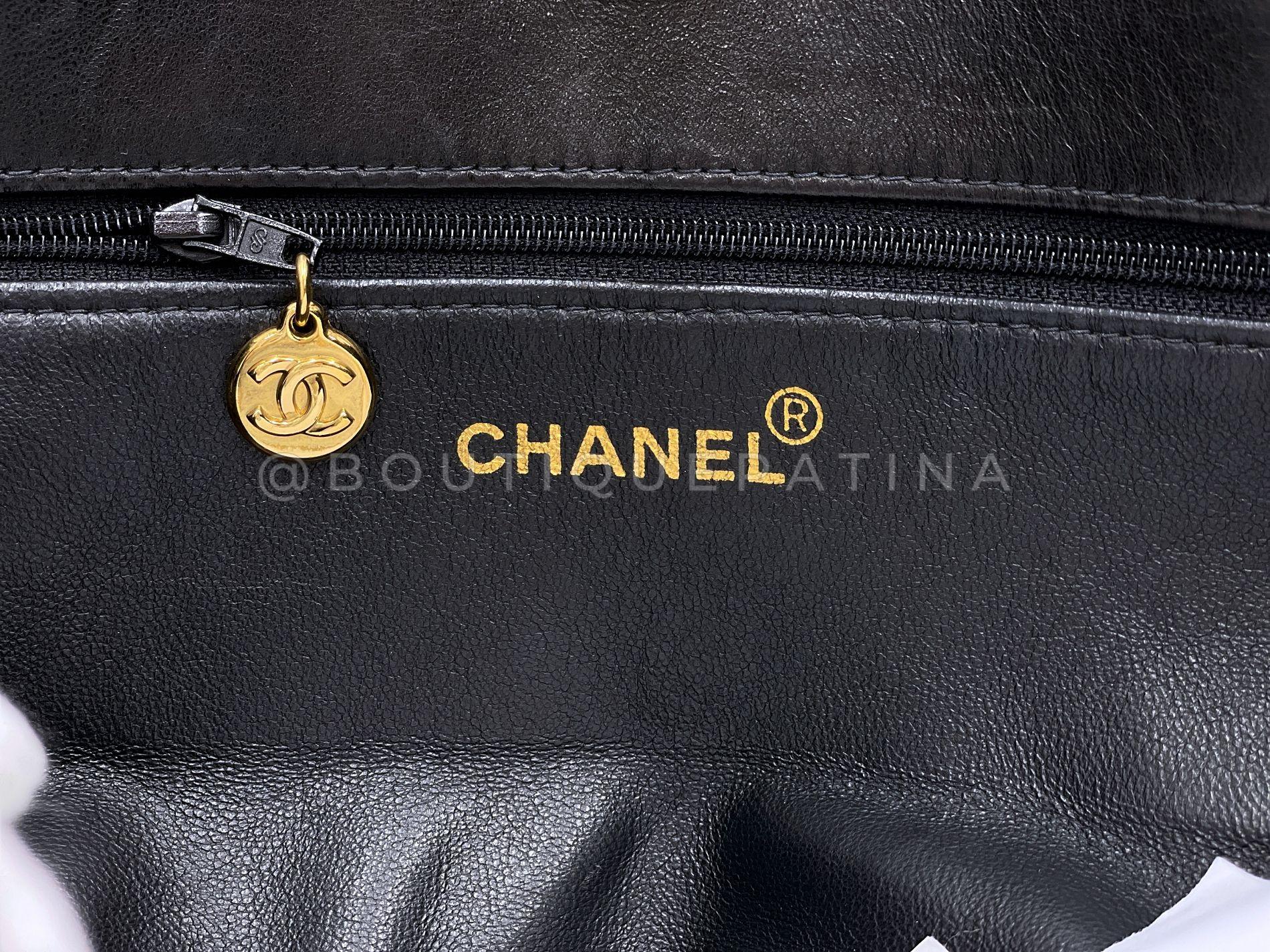 Chanel Vintage Schwarze, weiche, übergroße CC Vertical Tote Bag 24k GHW Lammfell 68486, Vintage 6
