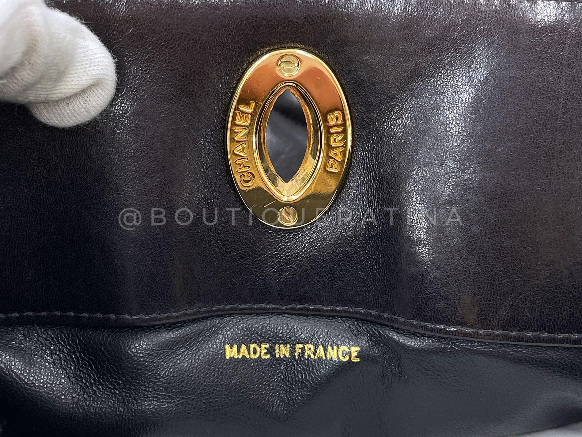 Chanel Vintage Schwarze, weiche, übergroße CC Vertical Tote Bag 24k GHW Lammfell 68486, Vintage 7