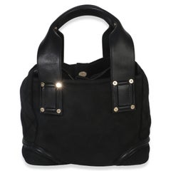 Chanel Vintage Black Suede Sparkle Winter Tote