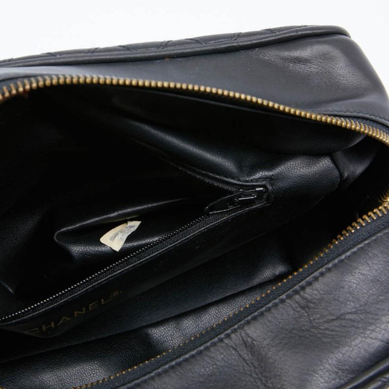 CHANEL Vintage Black Toiletry Bag 1