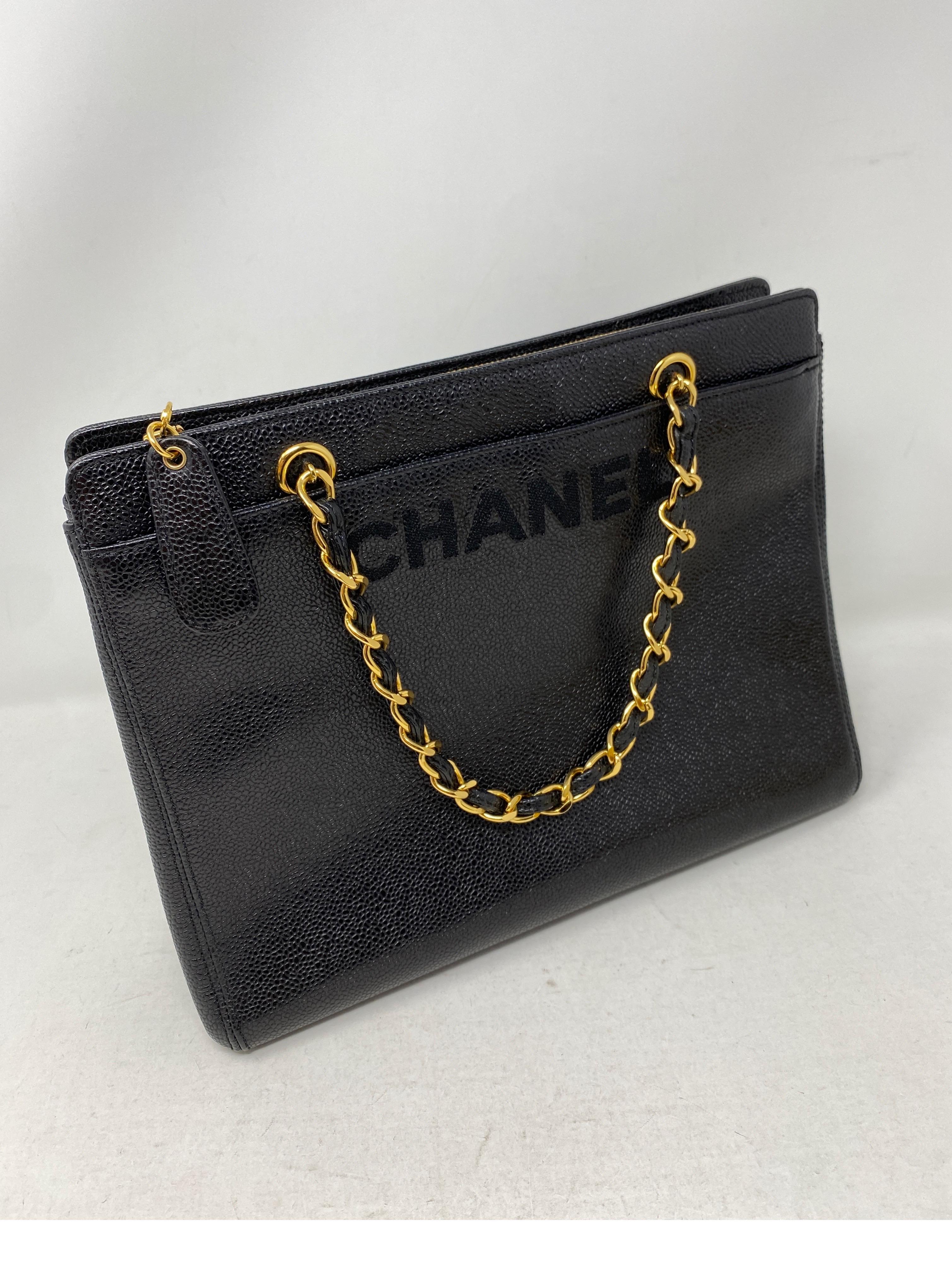 Chanel Vintage Black Tote Bag  In Excellent Condition In Athens, GA