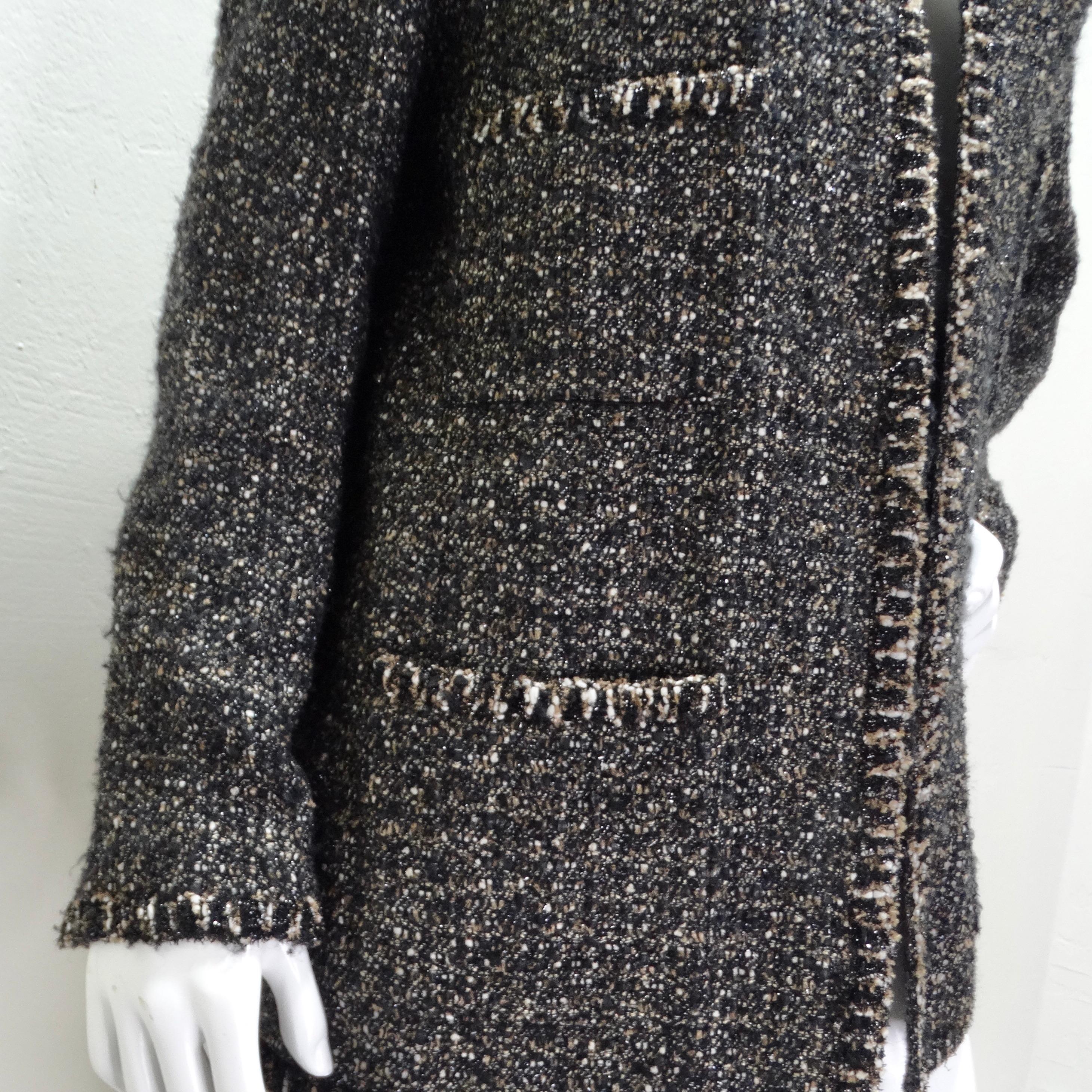 Chanel Vintage Black Tweed Blazer In Good Condition For Sale In Scottsdale, AZ