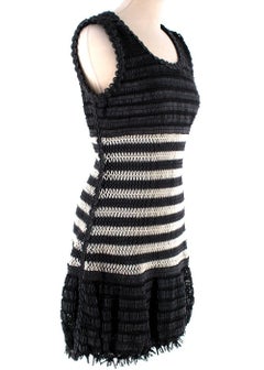 Chanel Vintage Schwarz-weißes pvc-Minikleid in Schwarz