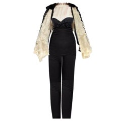 Chanel Vintage Black & White Runway Jumpsuit Spring/Summer 2009 Size 38FR