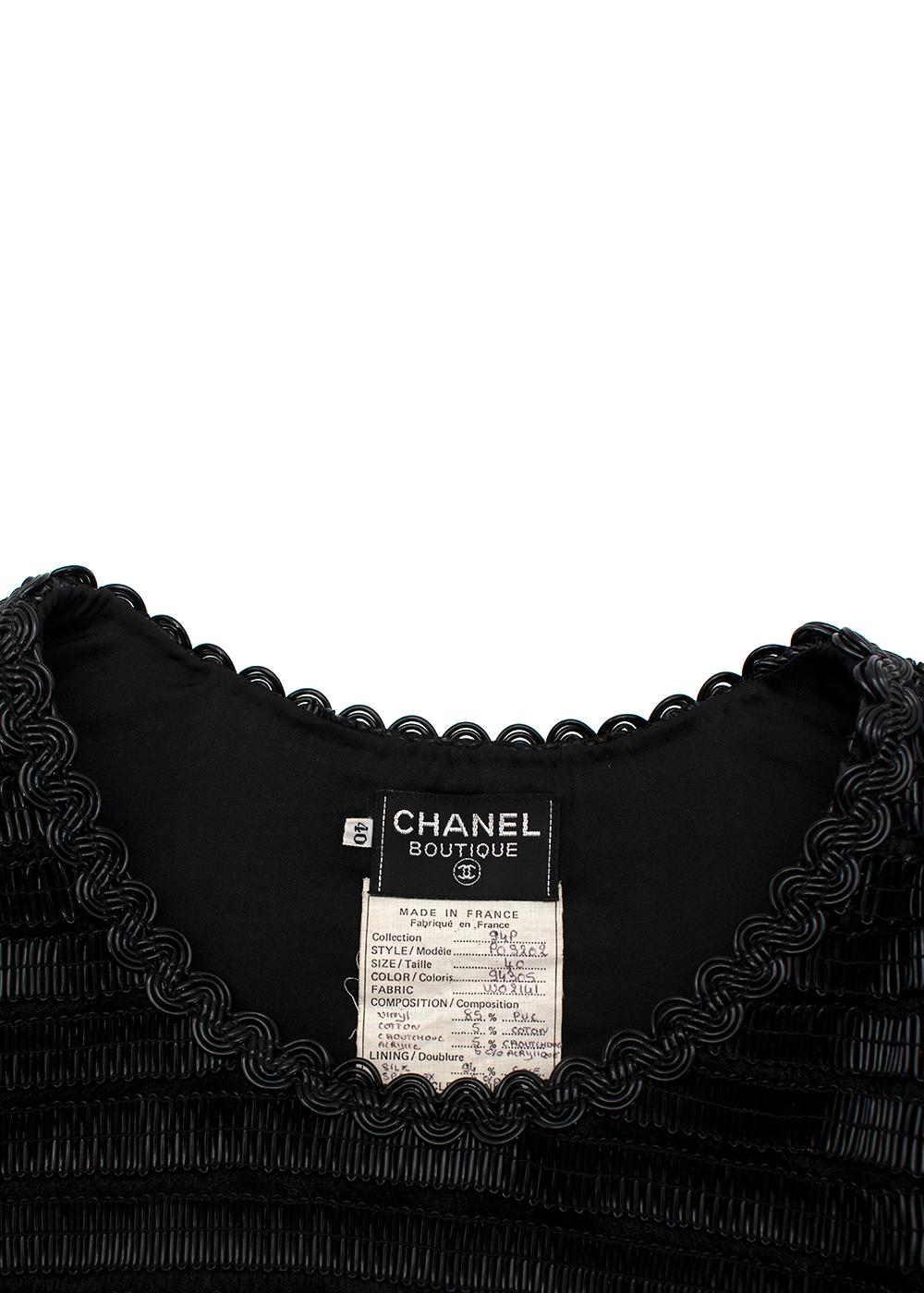 Women's Chanel Vintage Black & White Woven Mini Dress For Sale