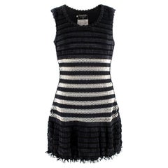 Chanel Vintage Black & White Woven Mini Dress