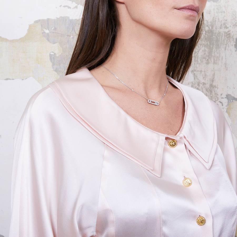 CHANEL Vintage Blouse in Pale Pink Silk Size 36EU In Good Condition In Paris, FR