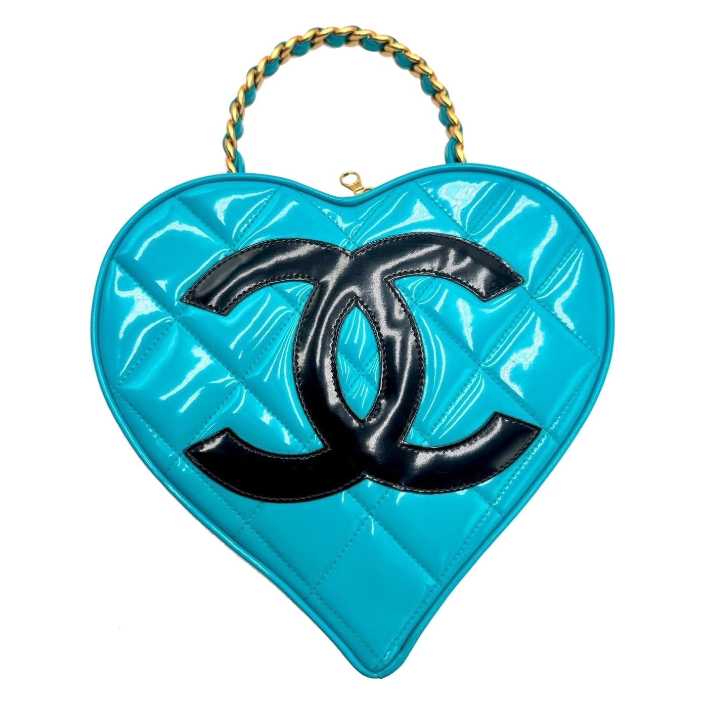 Chanel Vintage Blue Barbie Heart Vanity Bag – 1995