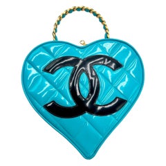 Chanel Vintage Blue Barbie Heart Vanity Bag – 1995