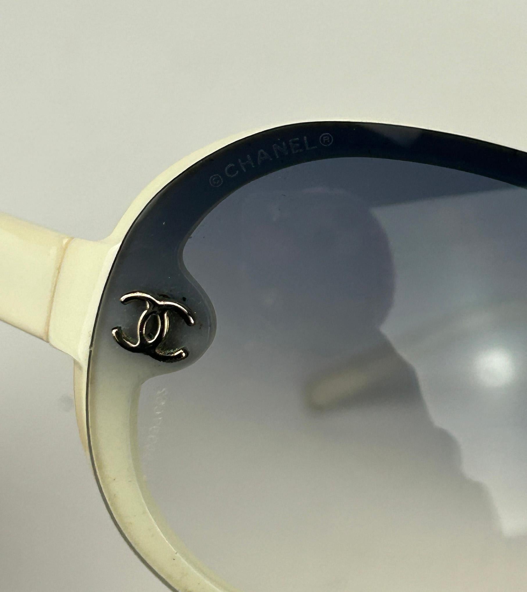Chanel Vintage Blau Grau Gradient Lens Aviator-Sonnenbrille c2000er Jahre 6
