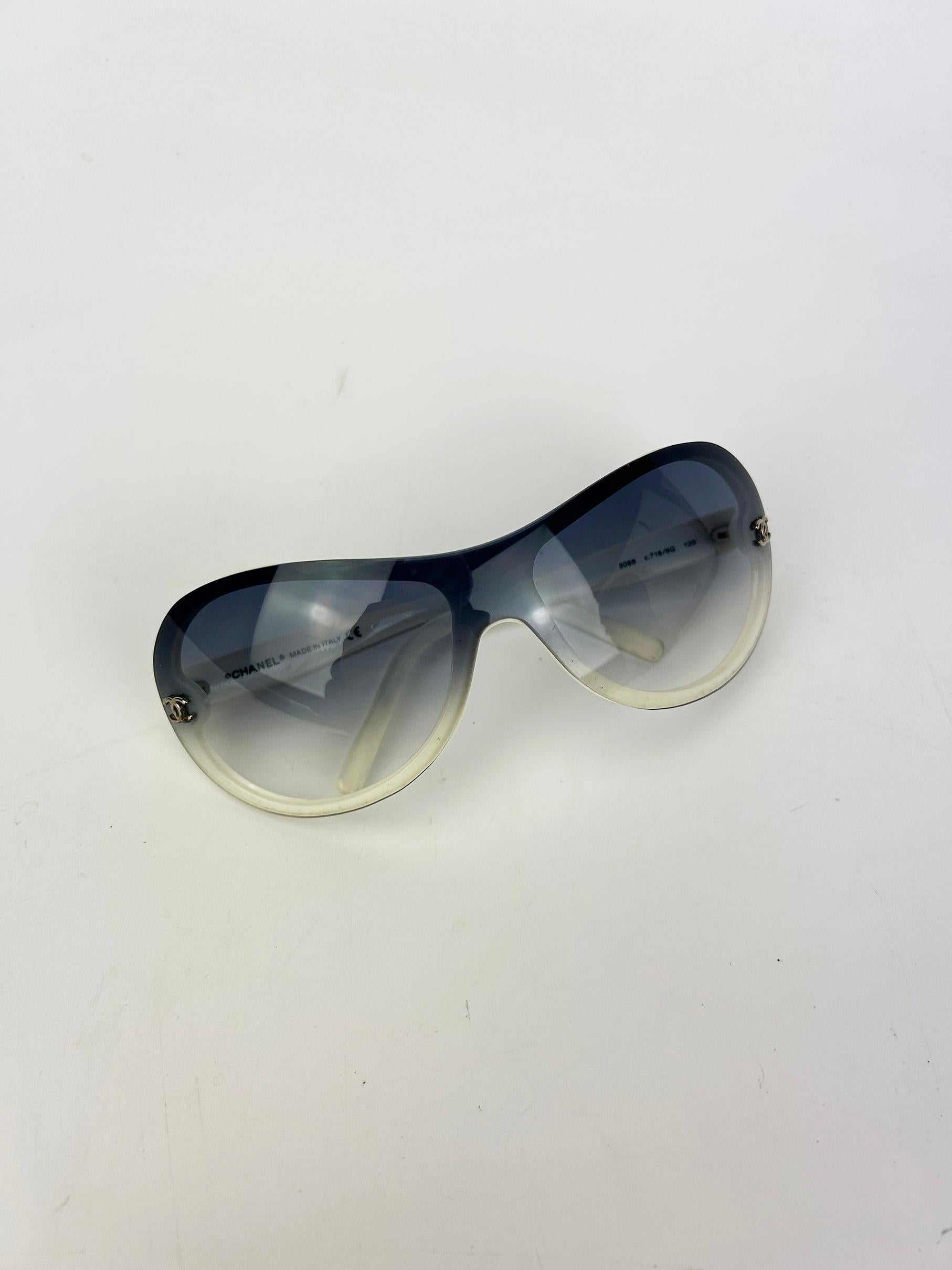 Chanel Vintage Blau Grau Gradient Lens Aviator-Sonnenbrille c2000er Jahre 7