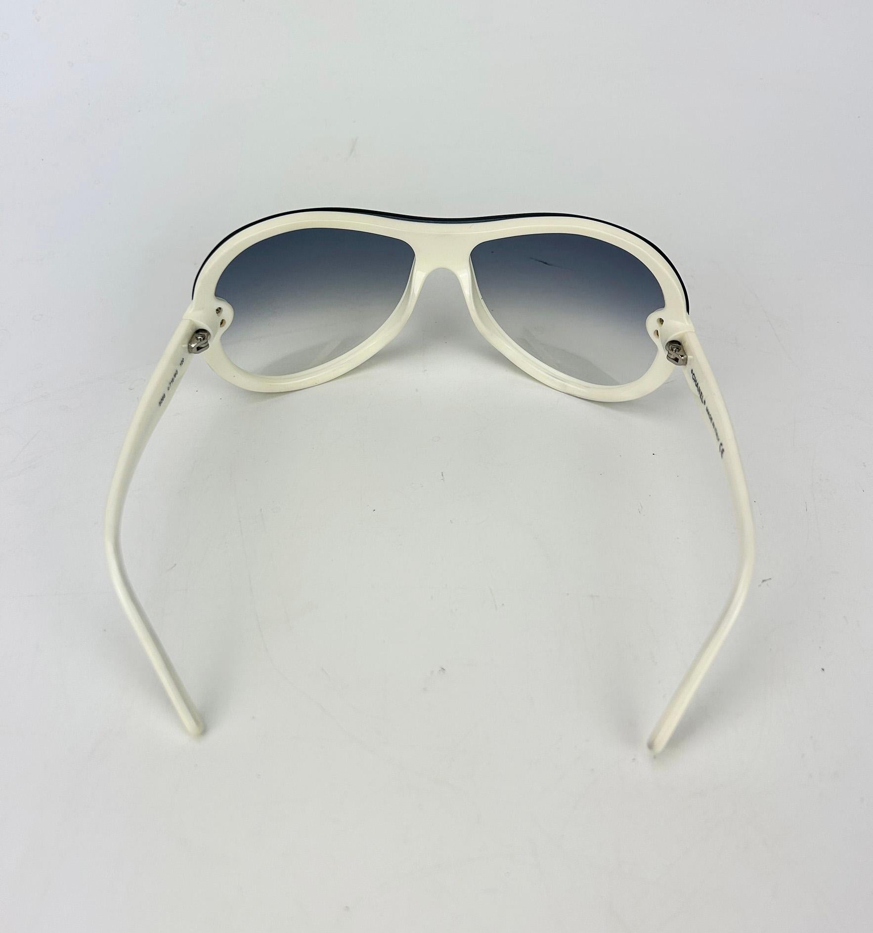Chanel Vintage Blau Grau Gradient Lens Aviator-Sonnenbrille c2000er Jahre 1