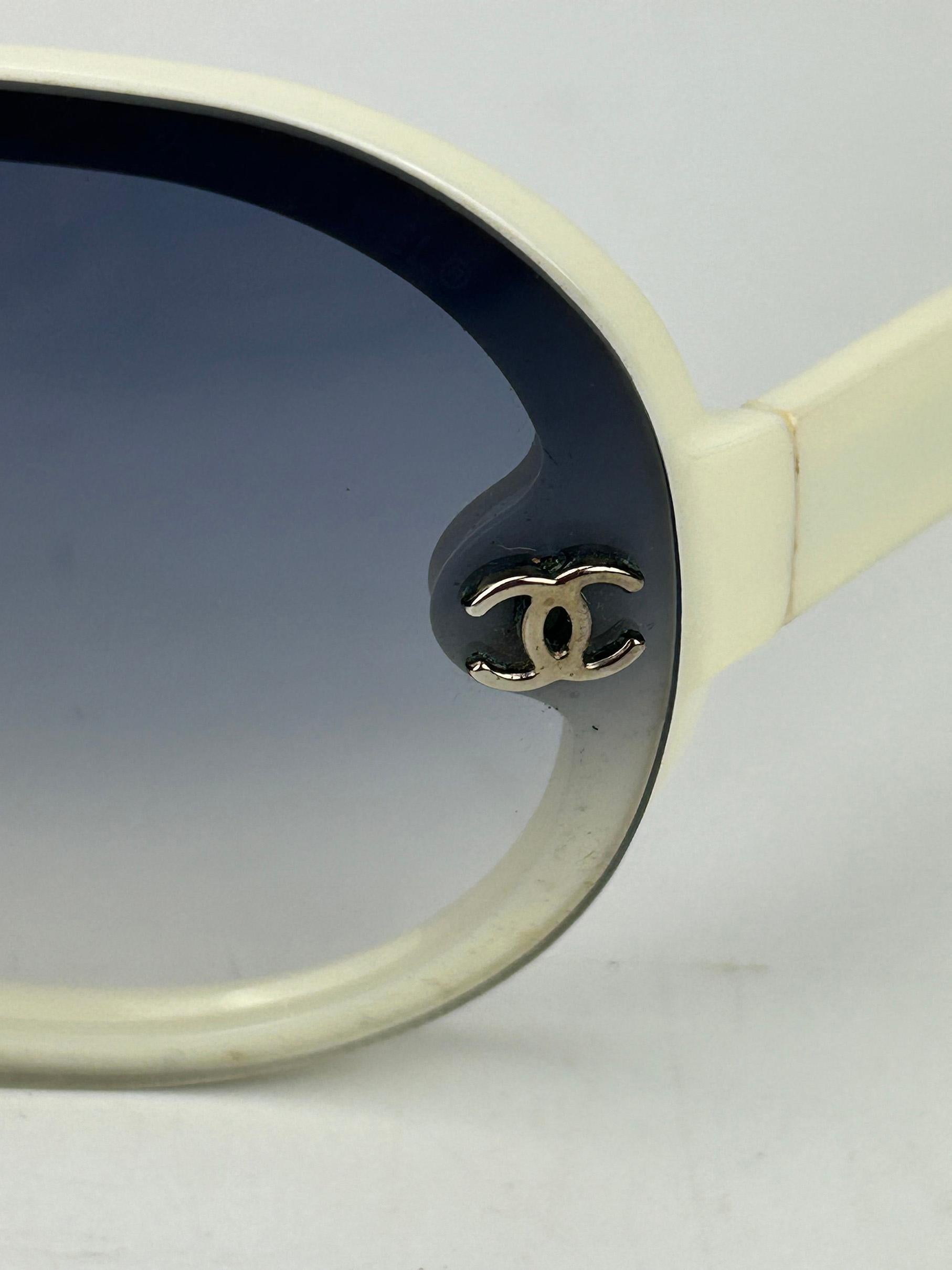 Chanel Vintage Blau Grau Gradient Lens Aviator-Sonnenbrille c2000er Jahre 4