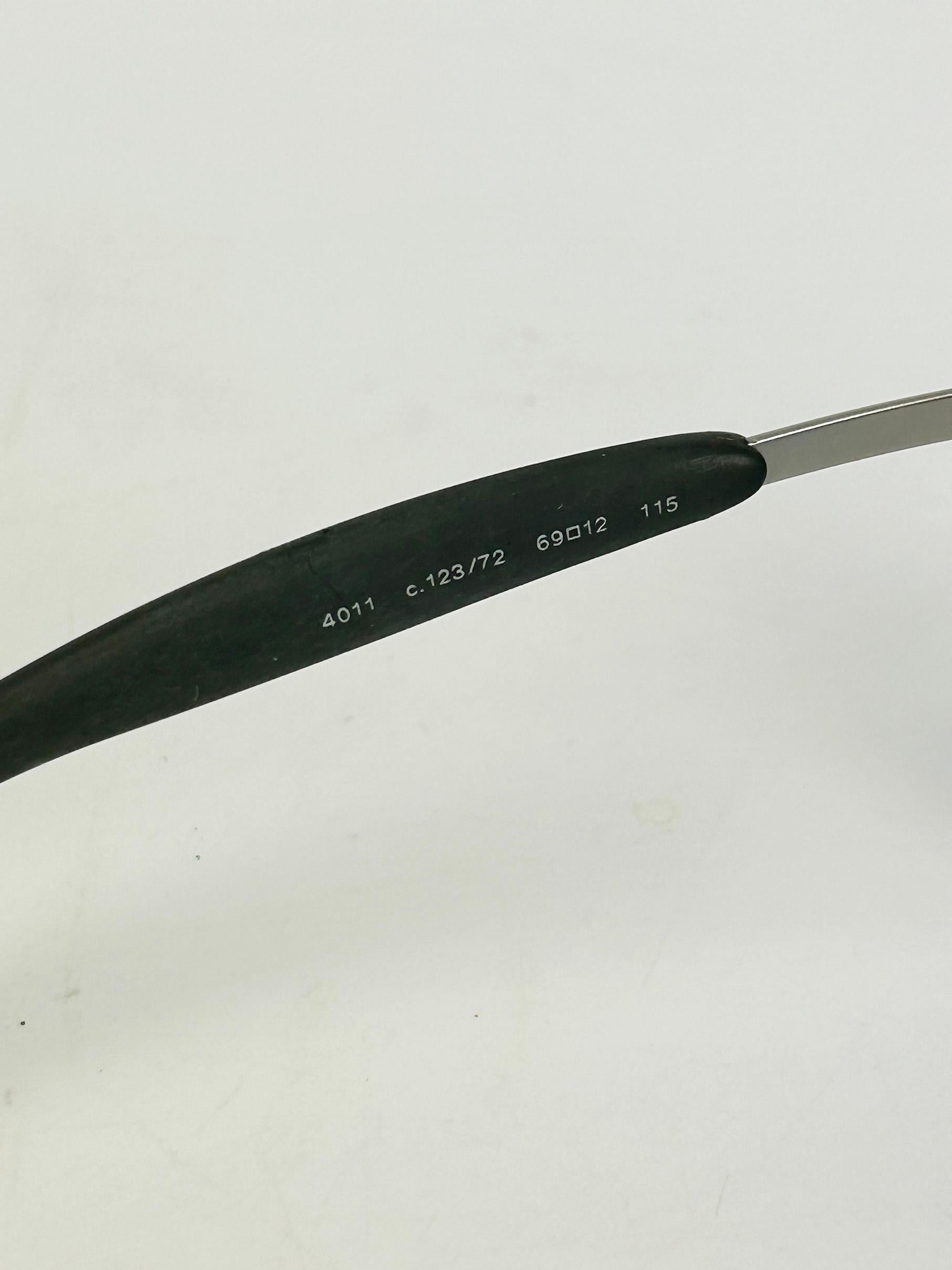 Chanel Vintage Blue Lens Matte Silver Sunglasses c2000s For Sale 4