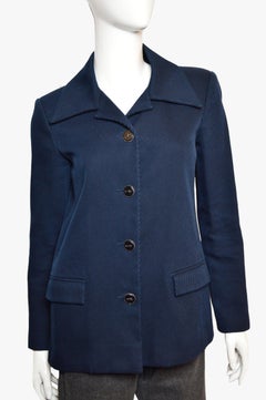 Chanel Vintage Blue Notch-Lapel Button-Up Blazer, 1990s