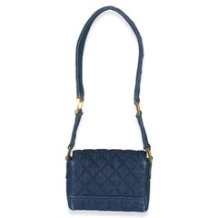 Chanel Vintage Blue Quilted Denim Mini Single Flap Bag