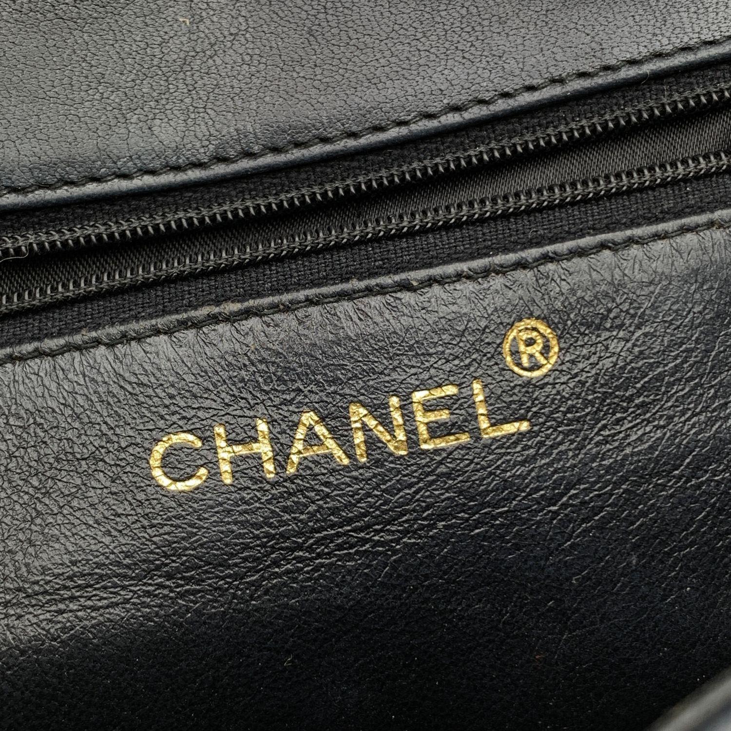Chanel Vintage Blue Quilted Leather Logo Tassel Shoulder Bag 5