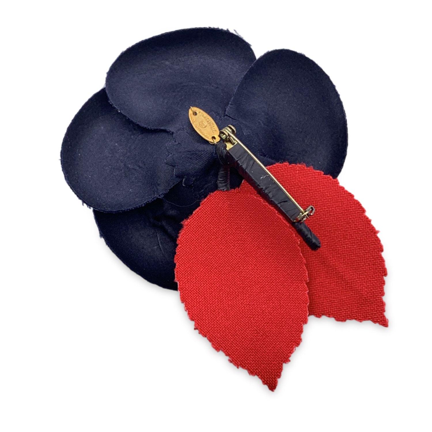 Purple Chanel Vintage Blue Red Camelia Camellia Flower Pin Brooch