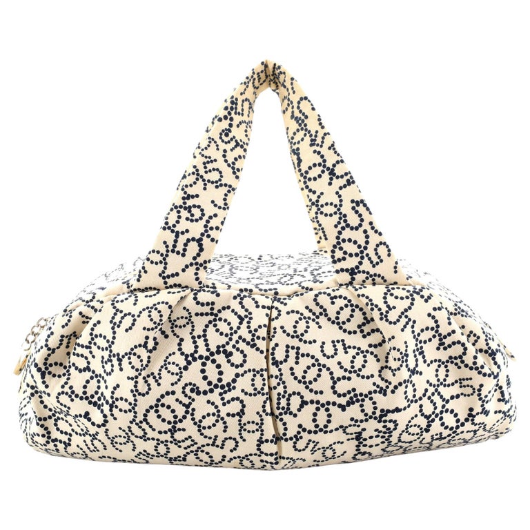 Chanel Vintage Bowler Bag Printed Canvas Large at 1stDibs