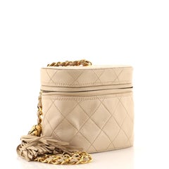 Chanel Vintage Box Zip Tassel Bag Quilted Lambskin