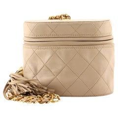Chanel Vintage Box Zip Tassel Bag Quilted Lambskin