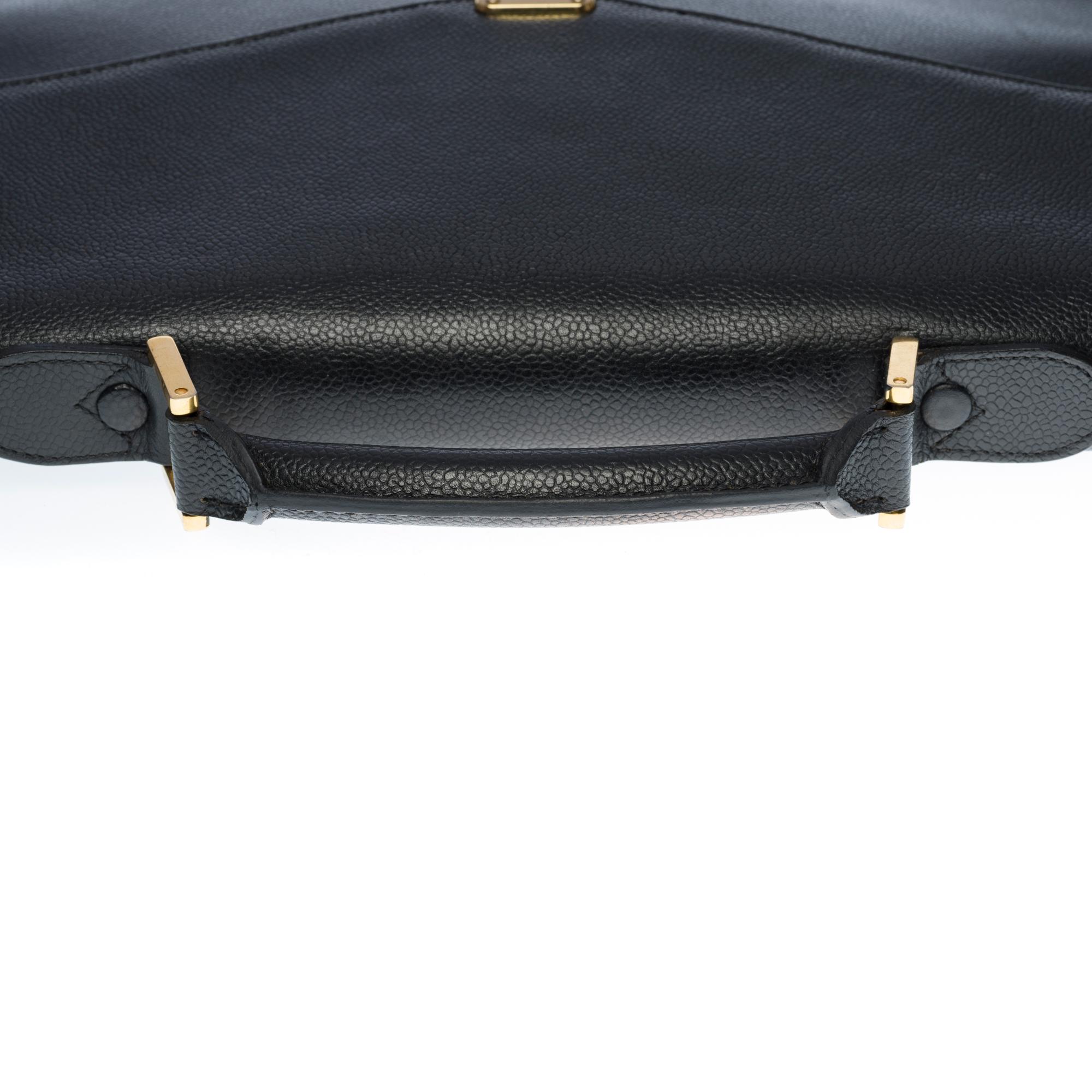 Chanel vintage Briefcase in black grained leather, GHW 2