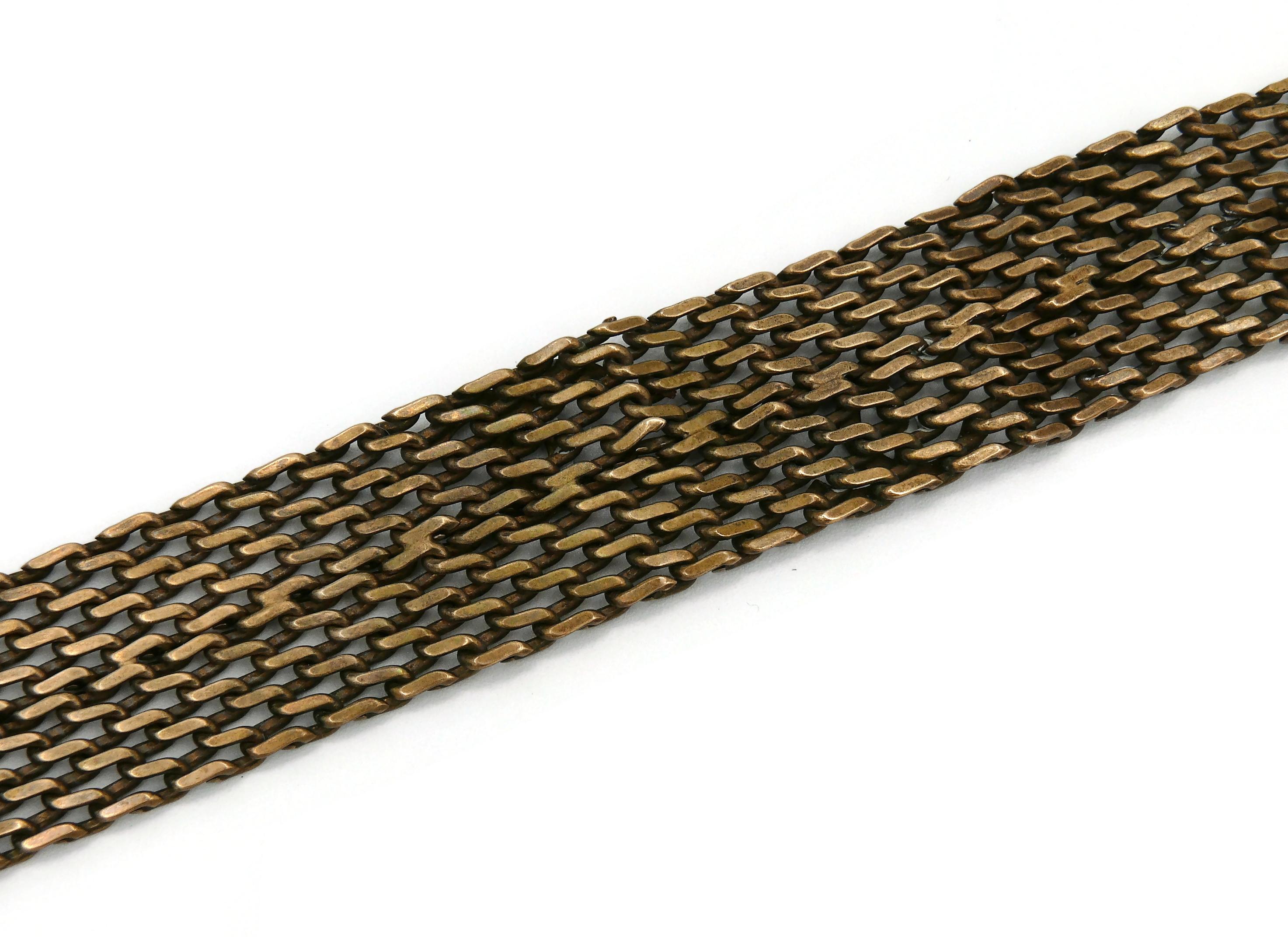 Chanel Vintage Bronze Toned Mesh Chainmail CC Choker Necklace, Fall 1997 For Sale 7