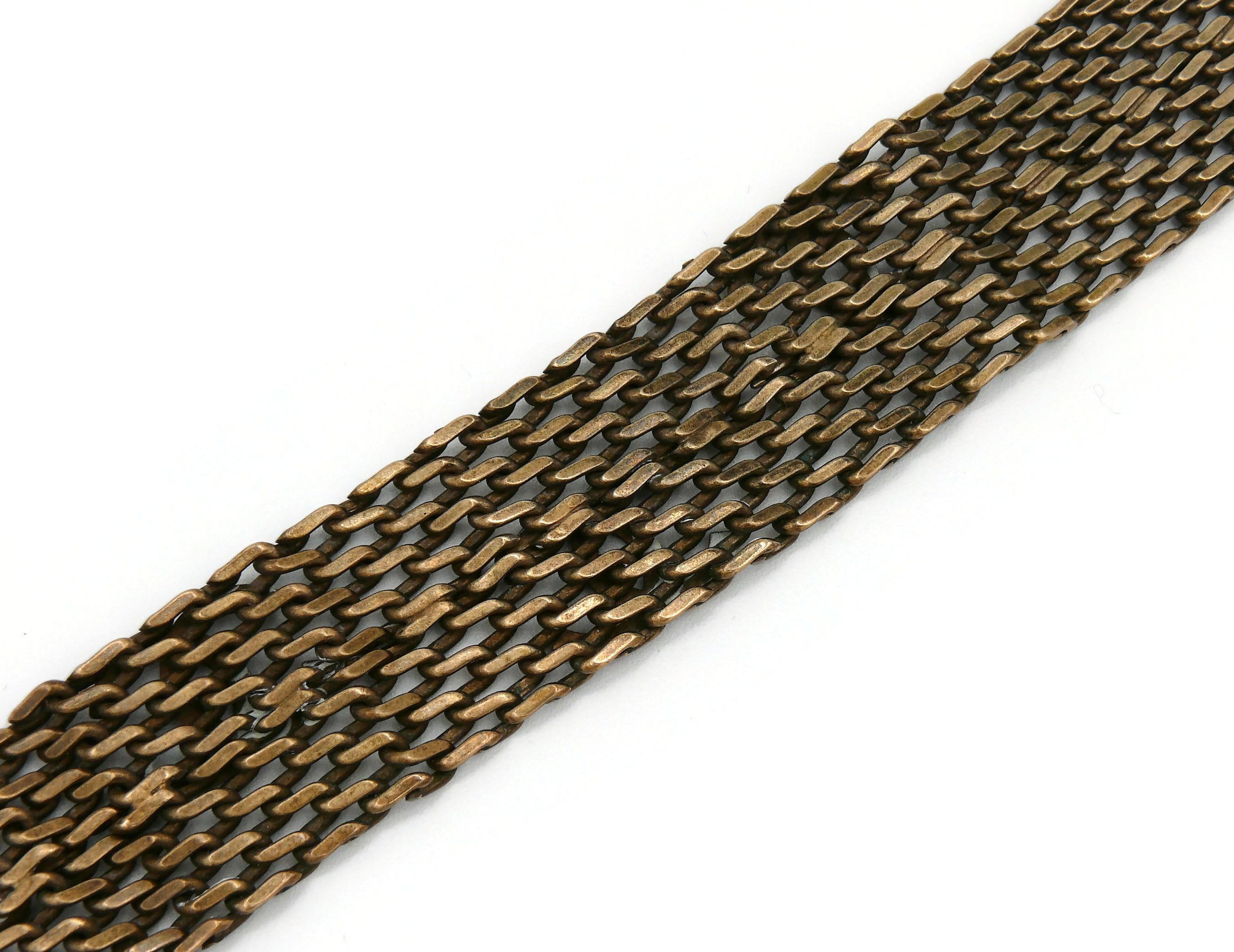 Chanel Vintage Bronze Toned Mesh Chainmail CC Choker Necklace, Fall 1997 For Sale 8