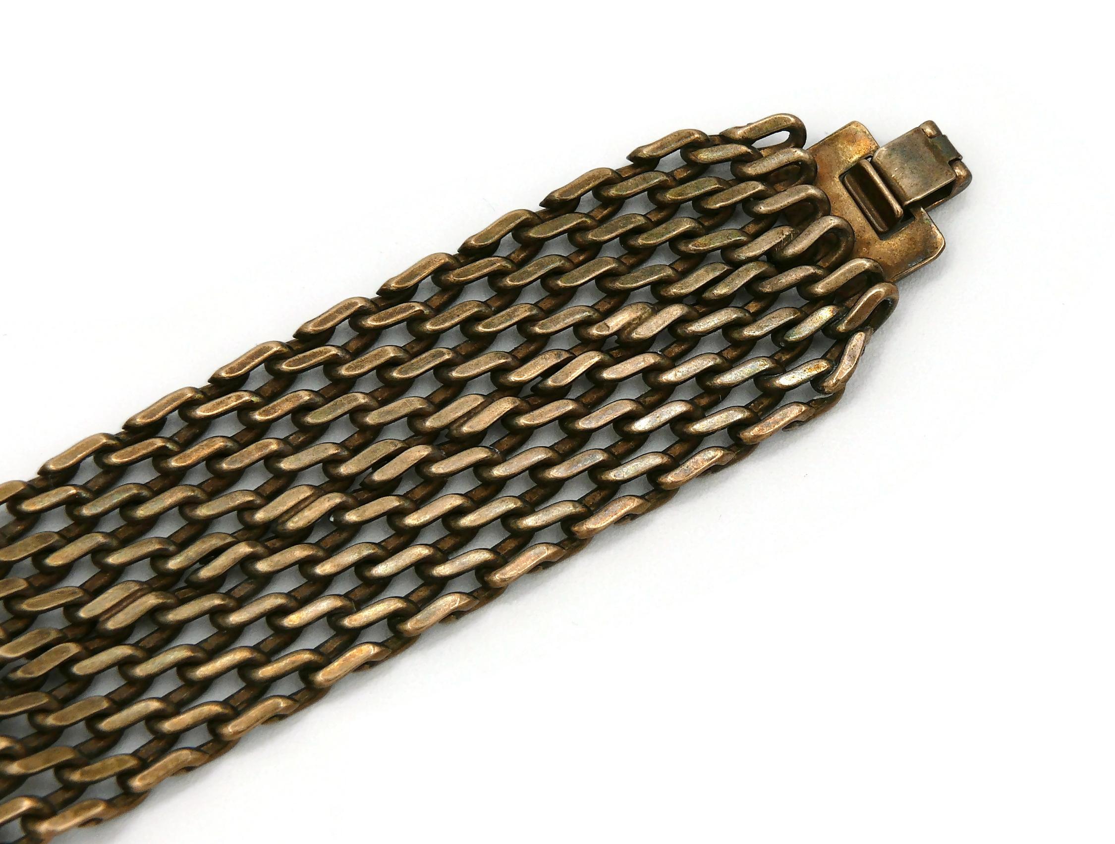 Chanel Vintage Bronze Toned Mesh Chainmail CC Choker Necklace, Fall 1997 For Sale 9