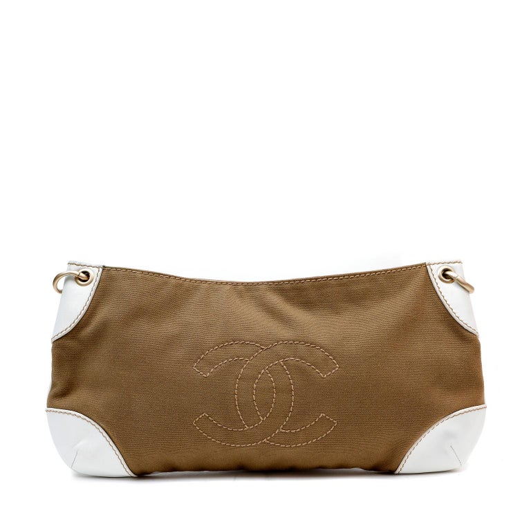 Chanel Vintage Brown Canvas Olsen Bag For Sale at 1stDibs