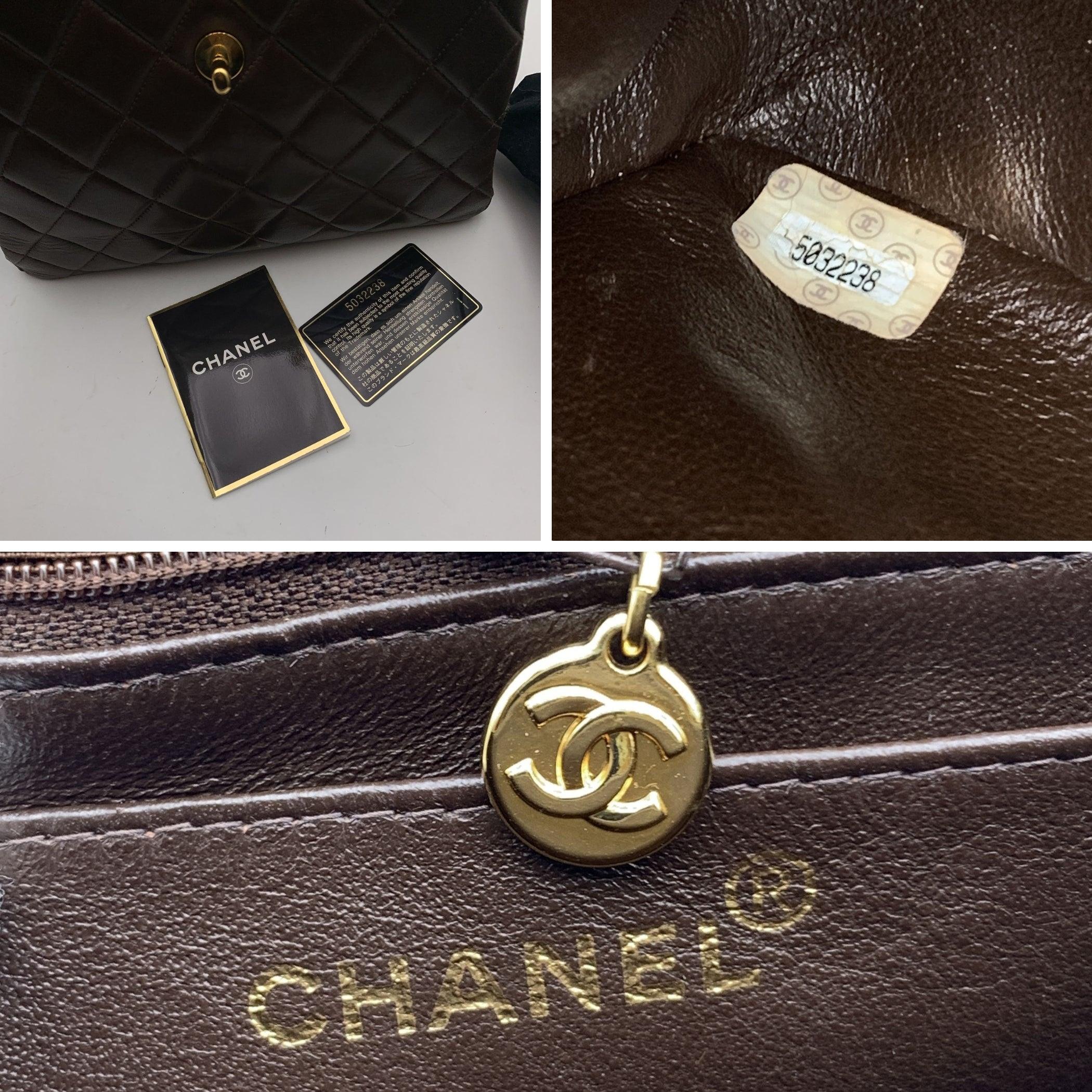 Chanel Vintage Brown Quilted Leather CC Logo Shoulder Bag 2