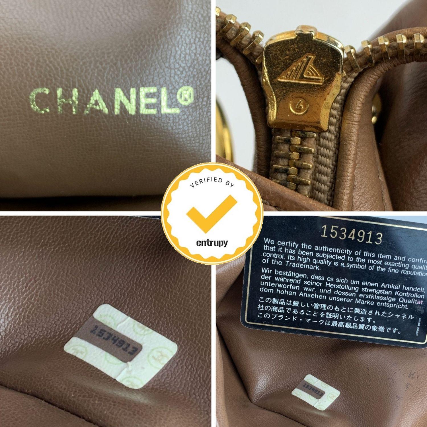 Chanel Vintage Brown Quilted Leather Tote Shoulder Shopping Bag 2