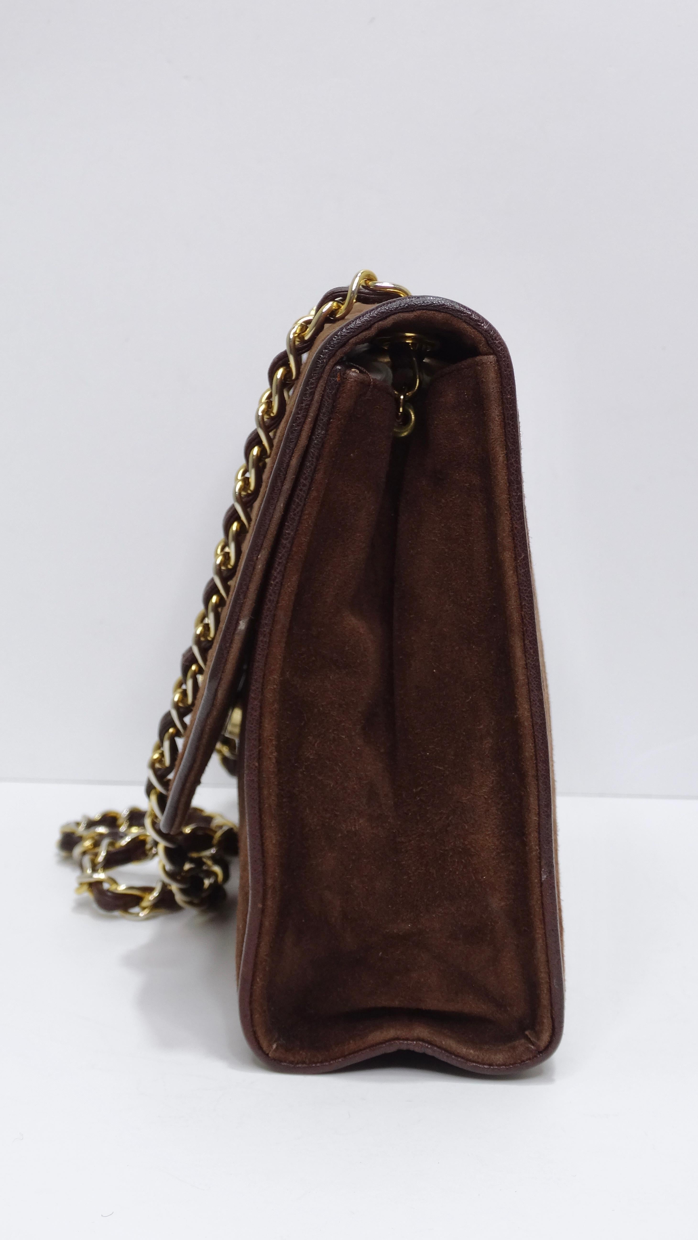 Women's Chanel Vintage Brown Suede Flap Bag
