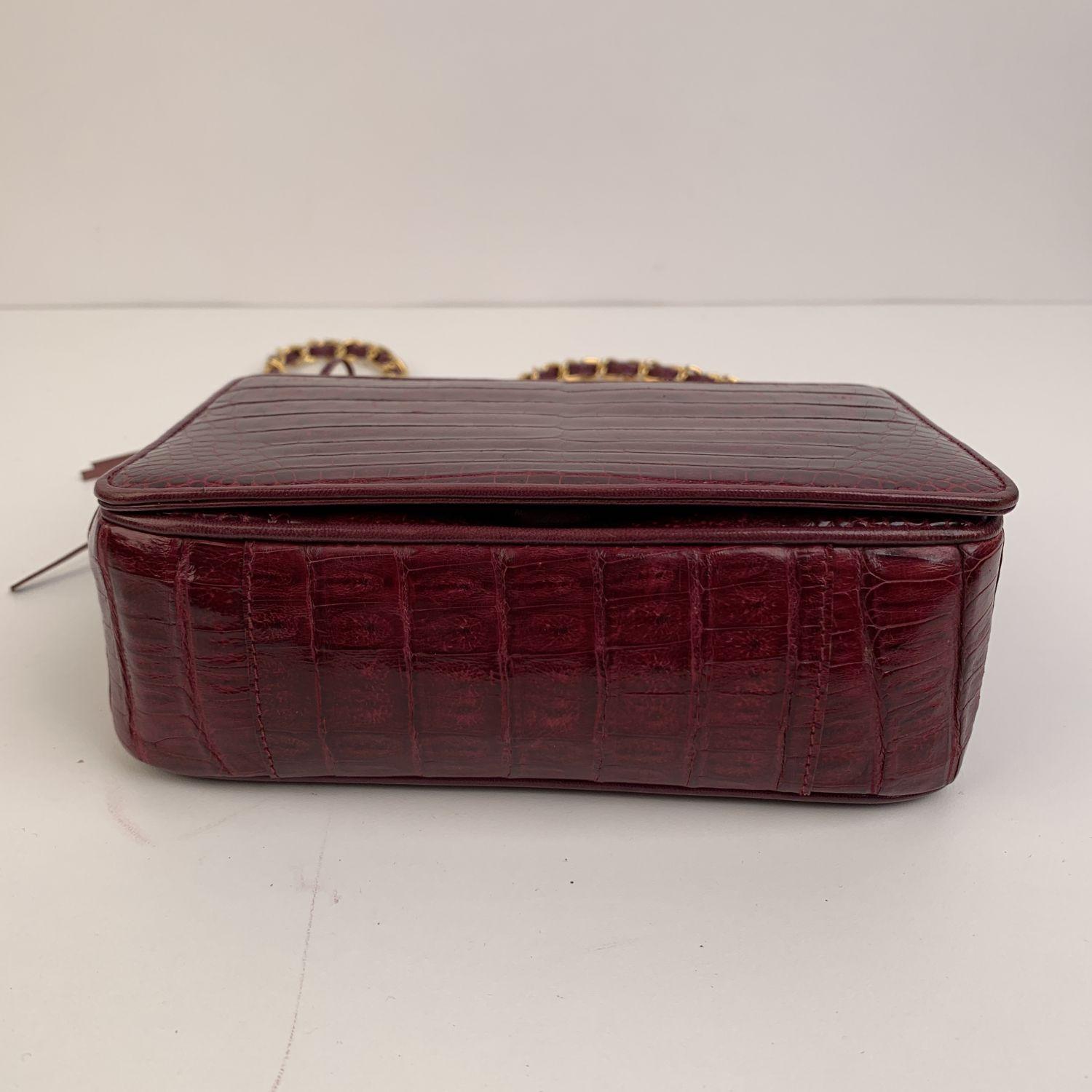 Chanel Vintage Burgundy Leather Tassel Shoulder Bag In Excellent Condition In Rome, Rome