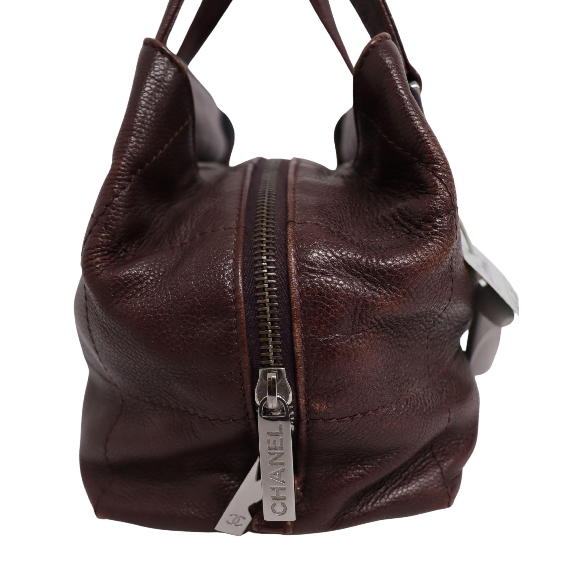 Chanel Vintage Burgundy Square Stitch Shoulder Bag 5
