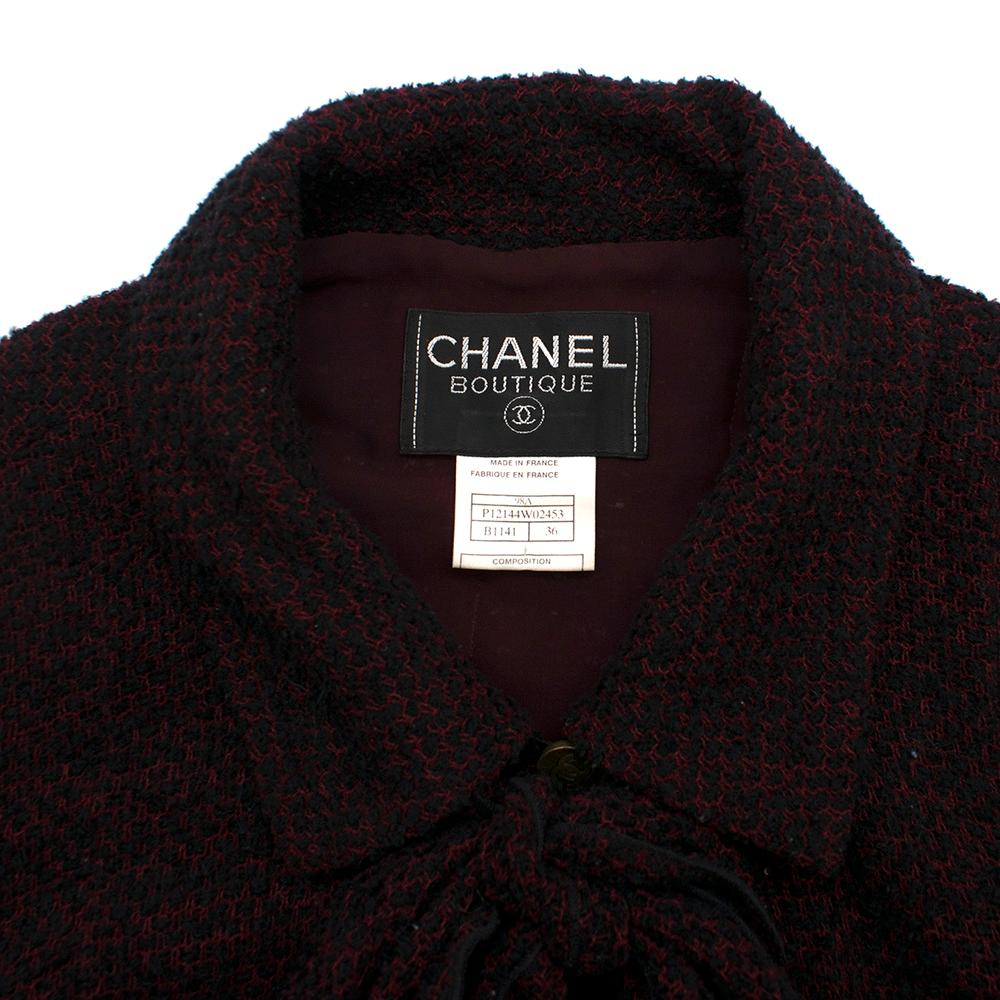 Women's or Men's Chanel Vintage Burgundy Tweed Suit - Size US 4 For Sale