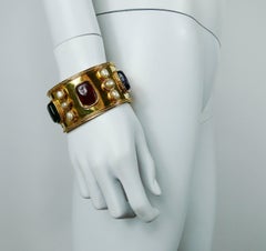 CHANEL Vintage Byzantine Inspired Gripoix Cuff Bracelet, 1990