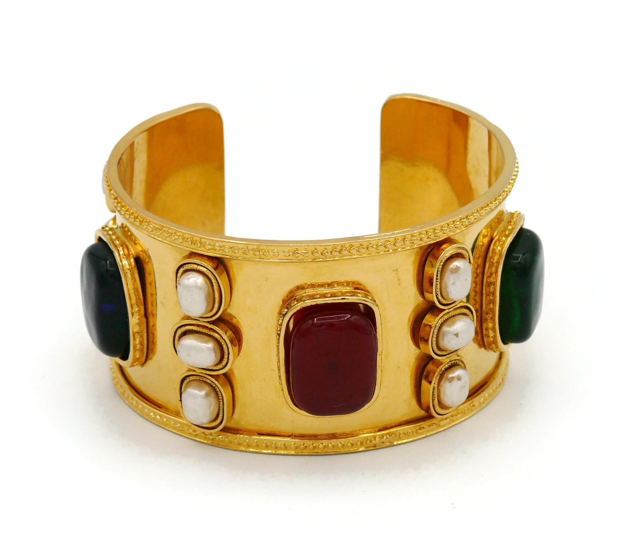 chanel by maison gripoix brass cuff bracelet