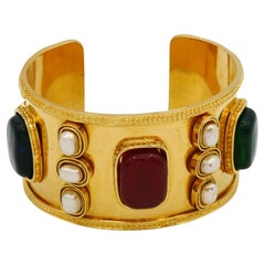 CHANEL Vintage Byzantine Inspired Gripoix Cuff Bracelet, 1990