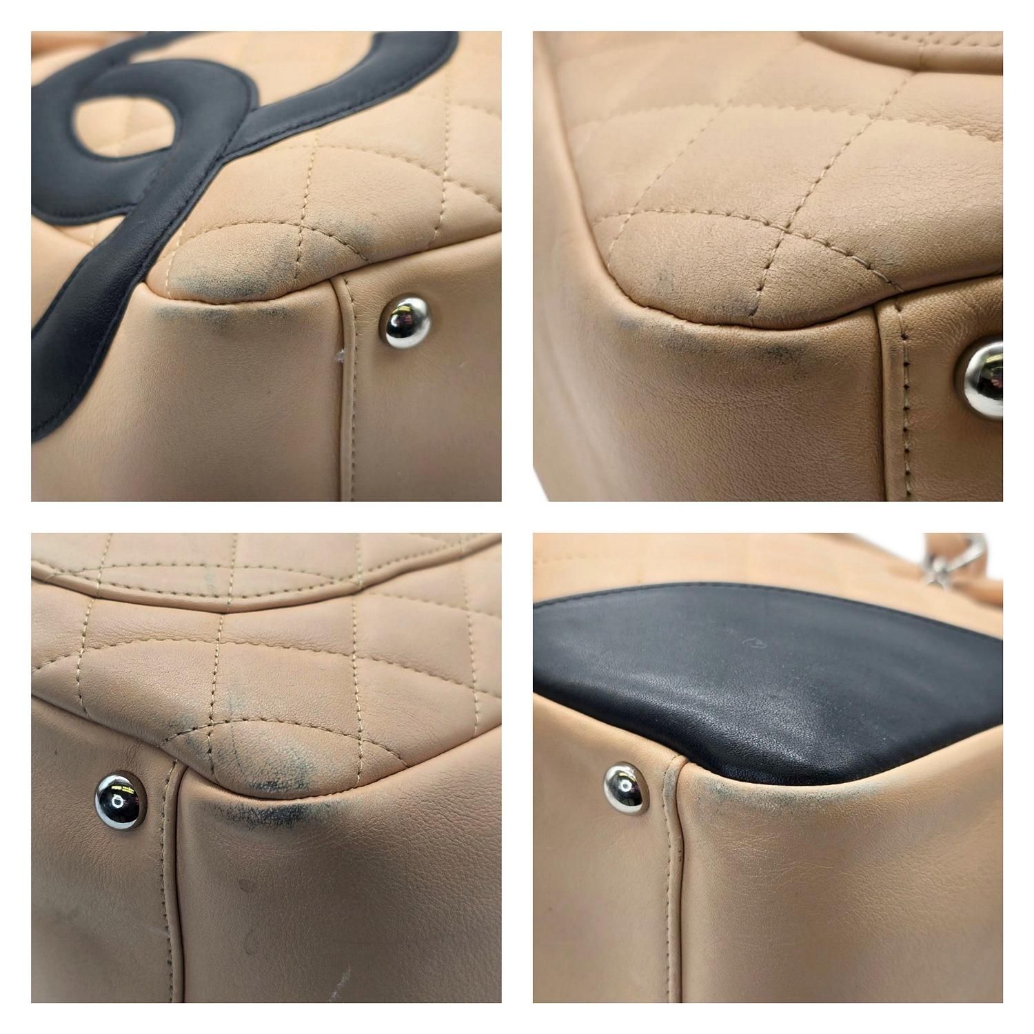 Chanel Vintage Calfskin Quilted Large Cambon Ligne Flap Beige 4