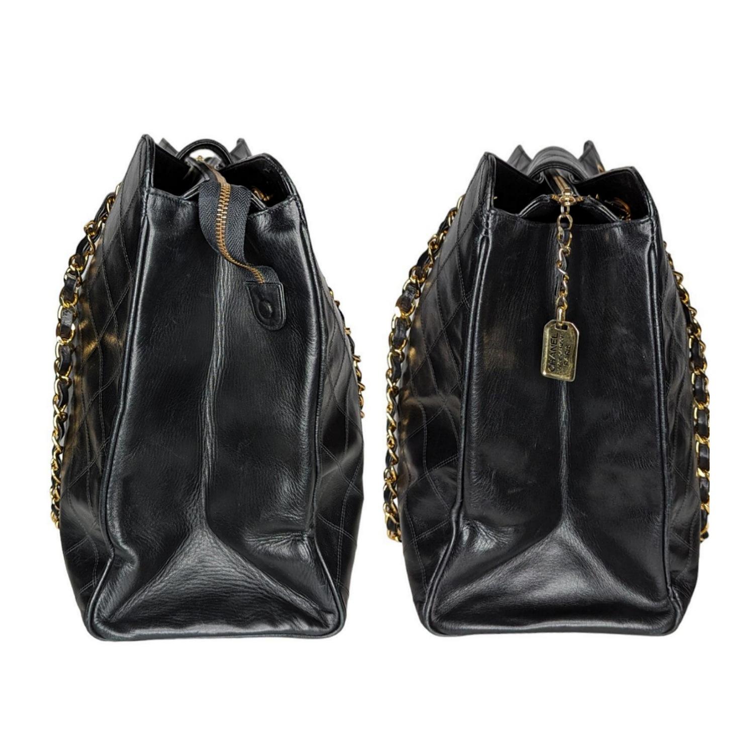 Chanel Vintage Calfskin Stitched XL Supermodel Tote In Good Condition In Scottsdale, AZ