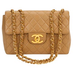 Chanel Vintage Camel Jumbo Quilted Single Flap Bag