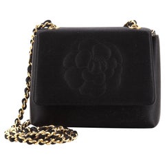 Chanel Vintage Camellia Flap Bag Satin