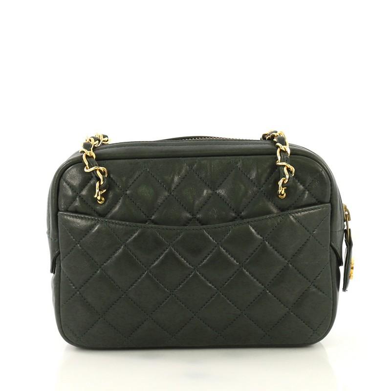 Chanel Vintage Camera Bag Quilted Leather Medium  In Good Condition In NY, NY