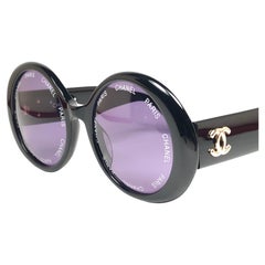 Chanel Vintage Camera Lens Black Sunglasses Made In Italy, Spring / Summer 1993 