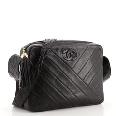 Chanel Vintage Camera Tassel Bag Chevron Lambskin Small