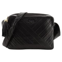 Chanel Vintage Camera Tassel Bag Chevron Lambskin Small
