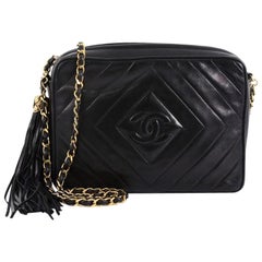 Chanel Vintage Camera Tassel Bag Chevron Lambskin Small
