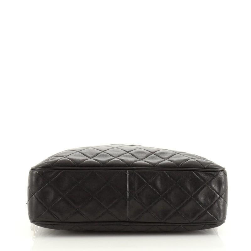 Women's or Men's Chanel Vintage Camera Tassel Bag Quilted Leather Large